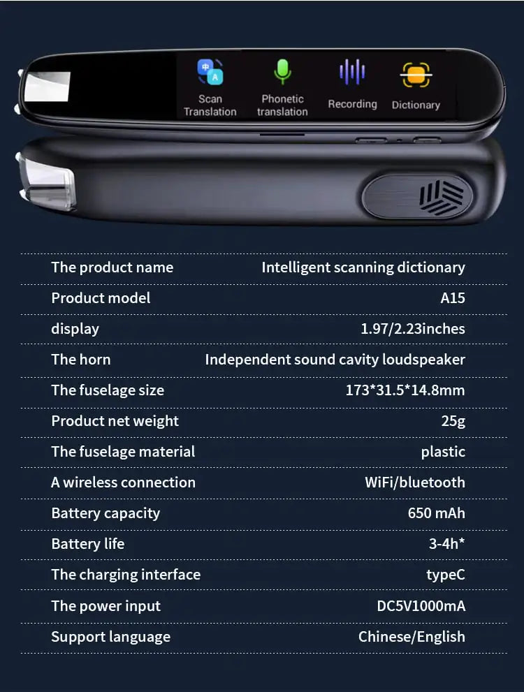 | LingoScan Pro | PolyScan Translator | GlobeScan Pen | LangMaster Pen | Scan & Speak Pen |
LexiTranslate Pen | TransLingo Pen | LinguaPen | ScanLingua Pen | TranscribeScan Pen |