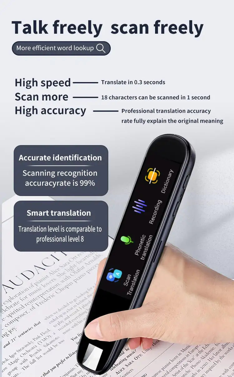 | LingoScan Pro | PolyScan Translator | GlobeScan Pen | LangMaster Pen | Scan & Speak Pen |
LexiTranslate Pen | TransLingo Pen | LinguaPen | ScanLingua Pen | TranscribeScan Pen |