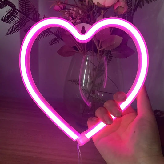 Neon Heart Night Lights